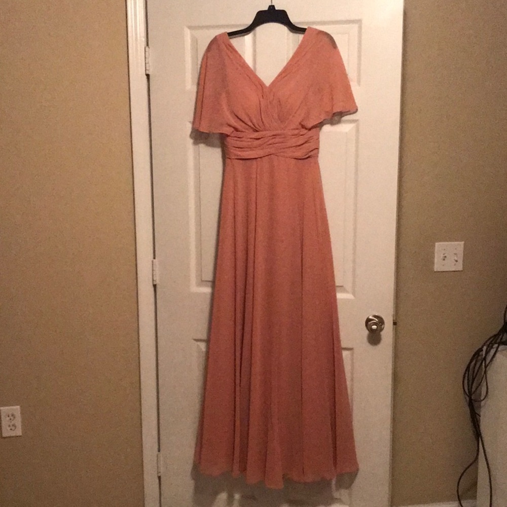 Azazie Pamela Champagne Rose Bridesmaid Dress